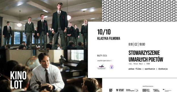 8 października o godz. 18.00 kino Lot w Jeleniej Górze pokaże „Stowarzyszenie Umarłych Poetów” Petera Weira. Seans w ramach cyklu 10/10 Klasyka Filmowa poprzedzi prezentacja studentów Karkonoskiej Akademii Nauk Stosowanych, a po filmie odbędzie się dyskusja z ich udziałem.